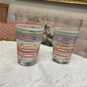 Fiestaware pastel striped coordinates by Homer Laughlin set 2